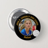 Custom Volleyball Player Photo High School Spirit Button (Vorne & Hinten)