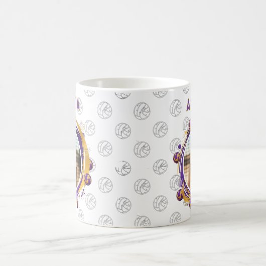 Custom Volleyball Player Photo Sports Kaffeetasse (Mittel)