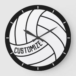 Custom Volleyball Player/Team Name or Text Sport Große Wanduhr