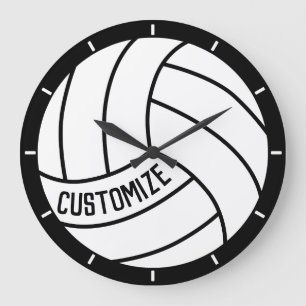 Custom Volleyball Player/Team Name or Text Sport Große Wanduhr