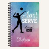 Custom Volleyball Rainbow Senior One Last Serve Notizblock (Vorderseite)