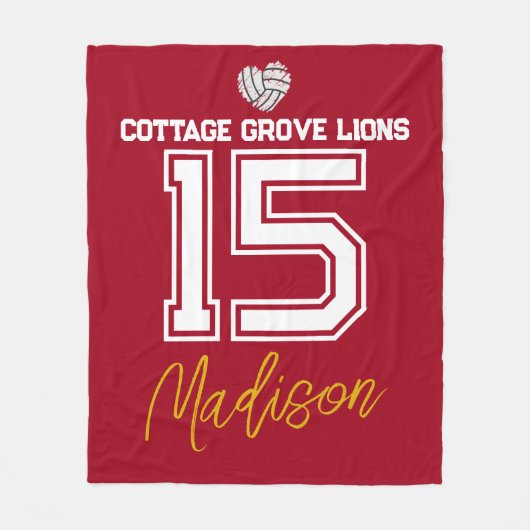 Custom Volleyball Senior Athlete Gift Fleecedecke (Vorderseite)