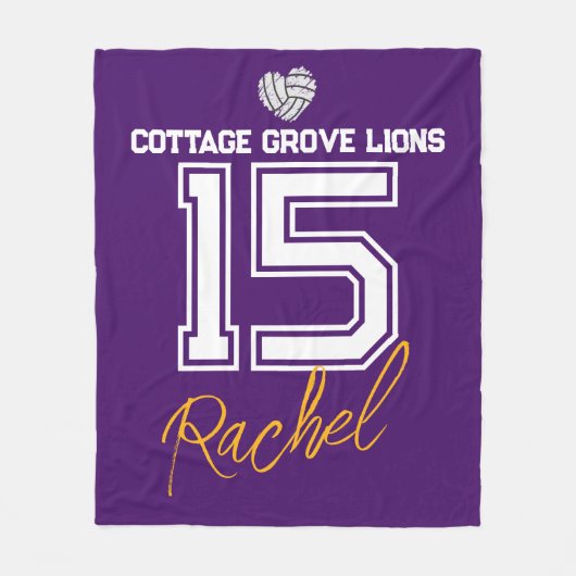 Custom Volleyball Senior Keepsake Gift Fleecedecke (Vorderseite)
