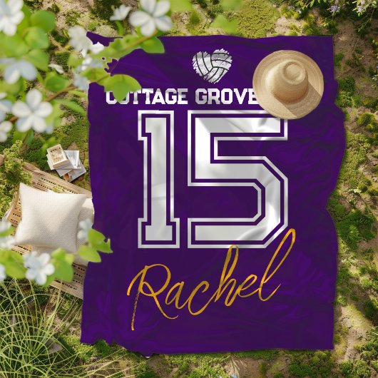Custom Volleyball Senior Keepsake Gift Fleecedecke