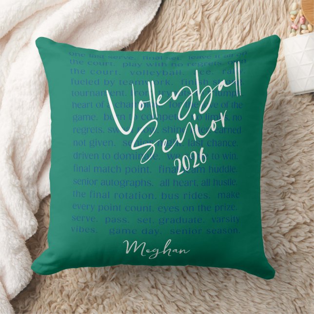 Custom Volleyball Senior Motivierend Typografy Kissen (Decke)