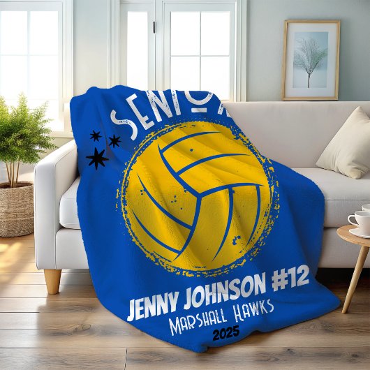 Custom Volleyball Senior Night Graduation Fleecedecke