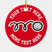 Custom Volleyball Sport Weihnachtsbaumschmuck Keramik Ornament (Vorne)