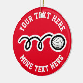Custom Volleyball Sport Weihnachtsbaumschmuck Keramik Ornament (Links)