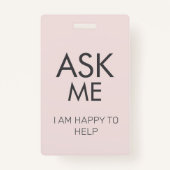 Custom Volunteer - Blush pass charity logo lanyard Ausweis (Rückseite)