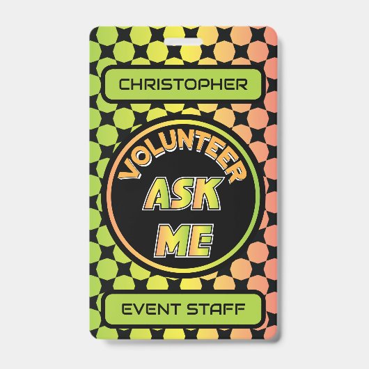 Custom Volunteer Event Staff Badge Ausweis (Vorderseite)