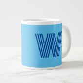 Custom W Blue Jumbo Tasse (Vorderseite Rechts)