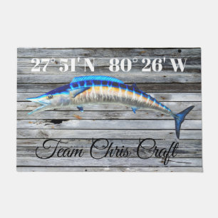 Custom Wahoo Door Mat with Lat and Long Fußmatte