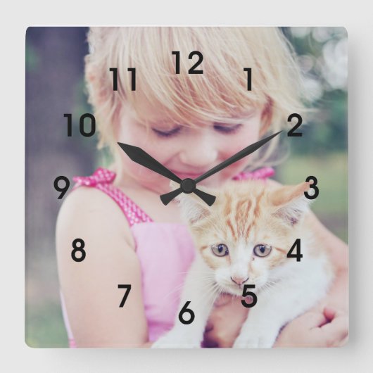 Custom Wall Clock (Eigenes Foto hinzufügen) Quadratische Wanduhr (Vorderseite)