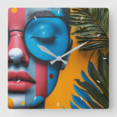 Custom Wall Clock Fügen Sie Ihr eigenes Foto Gesch Quadratische Wanduhr (Vorderseite)