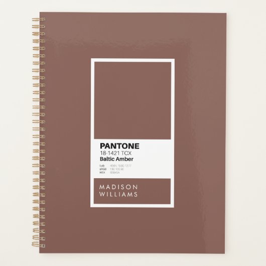 Custom Warm Brown Notebook | Personalisiert Planer (Vorderseite)