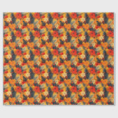 Custom Warme Blumen und Pine Christmas Wrap Geschenkpapier (Flach)