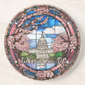 Custom Washington DC Dated Cherry Blossom Getränkeuntersetzer (Vorne)