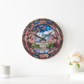 Custom Washington DC Dated Cherry Blossom Große Wanduhr (Zuhause)