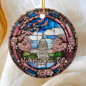 Custom Washington DC Dated Cherry Blossom Keramik Ornament