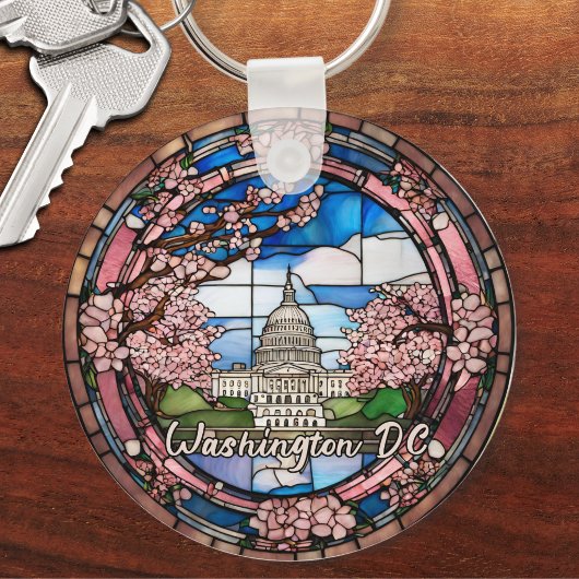 Custom Washington DC Dated Cherry Blossom Schlüsselanhänger
