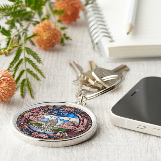 Custom Washington DC Dated Cherry Blossom Schlüsselanhänger (Seite)