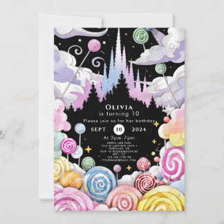 Custom Wassercolor Candyland Birthday Einladung