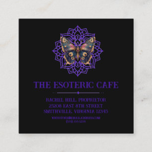 Custom Wassercolor Moth Mandala Quadratische Visitenkarte