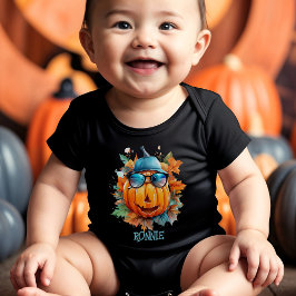 Custom Wassercolor Niedlich Pumpkin Orange Hallowe Baby Strampler