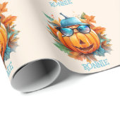 Custom Wassercolor Niedlich Pumpkin Orange Hallowe Geschenkpapier (Rolleneckpunkt)