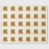 Custom Wassercolor Niedlich Pumpkin Orange Hallowe Geschenkpapier (Flach)