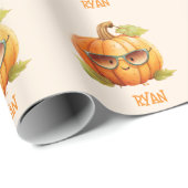 Custom Wassercolor Niedlich Pumpkin Orange Hallowe Geschenkpapier (Rolleneckpunkt)
