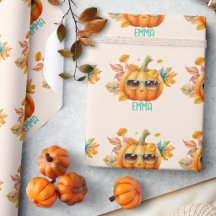 Custom Wassercolor Niedlich Pumpkin Orange Hallowe