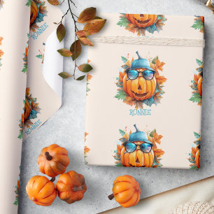 Custom Wassercolor Niedlich Pumpkin Orange Hallowe Geschenkpapier