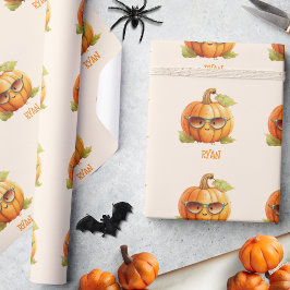 Custom Wassercolor Niedlich Pumpkin Orange Hallowe Geschenkpapier