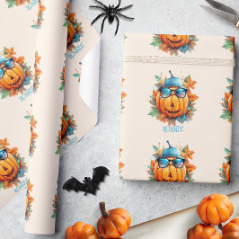 Custom Wassercolor Niedlich Pumpkin Orange Hallowe Geschenkpapier