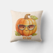 Custom Wassercolor Niedlich Pumpkin Orange Hallowe Kissen (Rückseite)