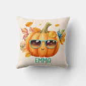 Custom Wassercolor Niedlich Pumpkin Orange Hallowe Kissen (Rückseite)