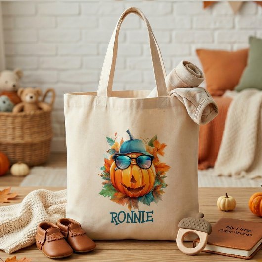 Custom Wassercolor Niedlich Pumpkin Orange Hallowe Tragetasche
