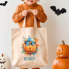 Custom Wassercolor Niedlich Pumpkin Orange Hallowe Tragetasche