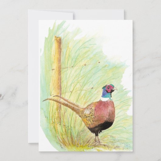 Custom Wassercolor Pheasant Game Bird Wildlife Einladung (Vorderseite)