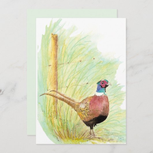 Custom Wassercolor Pheasant Game Bird Wildlife Einladung (Vorne/Hinten)