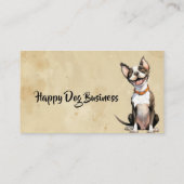 Custom Wasserfarbe Happy Hund Tierfutter Visitenkarte (Rückseite)