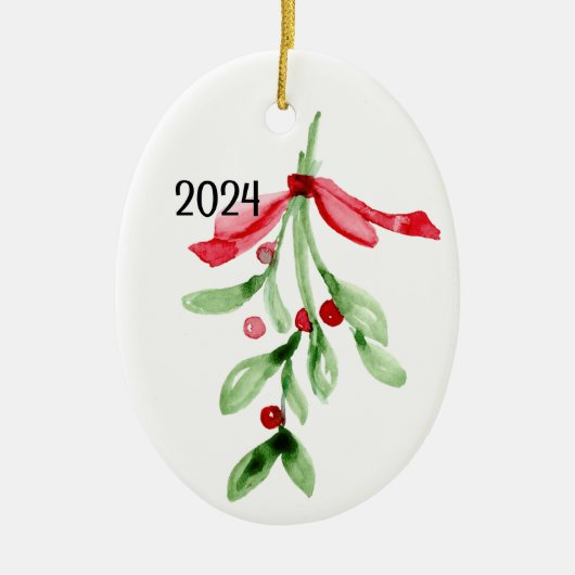 CUSTOM Wasserfarbe Mistletoe - Weihnachtsschmuck (Vorne)