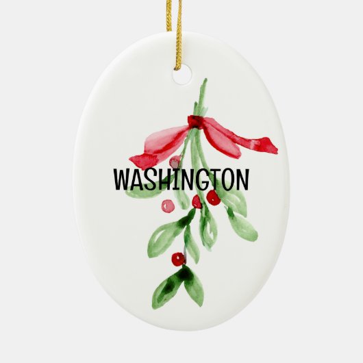 CUSTOM Wasserfarbe Mistletoe - Weihnachtsschmuck (Hinten)