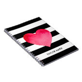 CUSTOM WASSERFARBHERZ AUF SCHWARZEN UND WEISSEN ST NOTIZBLOCK (Rechte Seite)