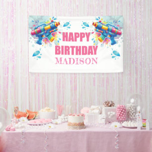 Custom Water Gun Summer Girl Geburtstag Banner