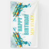 Custom Water Gun Summer Kindergeburtstag Banner (Vertikal)