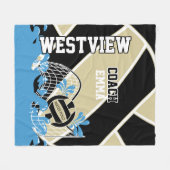 Custom - Water Polo 🤽 ♀️ in Gold, Schwarz und Wei Fleecedecke (Vorderseite (Horizontal))