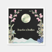 Custom Water Wildblume Moon Mountain Hochzeit Serviette (Vorderseite)