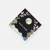 Custom Water Wildblume Moon Mountain Hochzeit Serviette (Ecke)